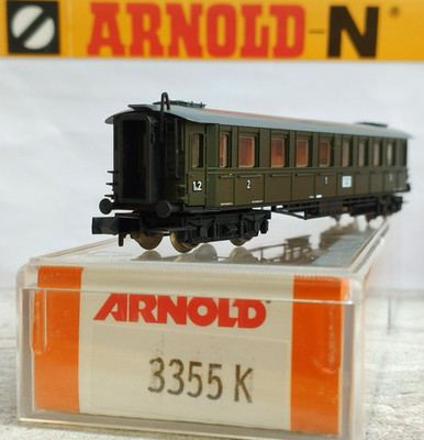 Spur N, ARNOLD 3355 K, Schnellzugwagen ABCCü, K.W.St.E., Epoche I, top in OVP