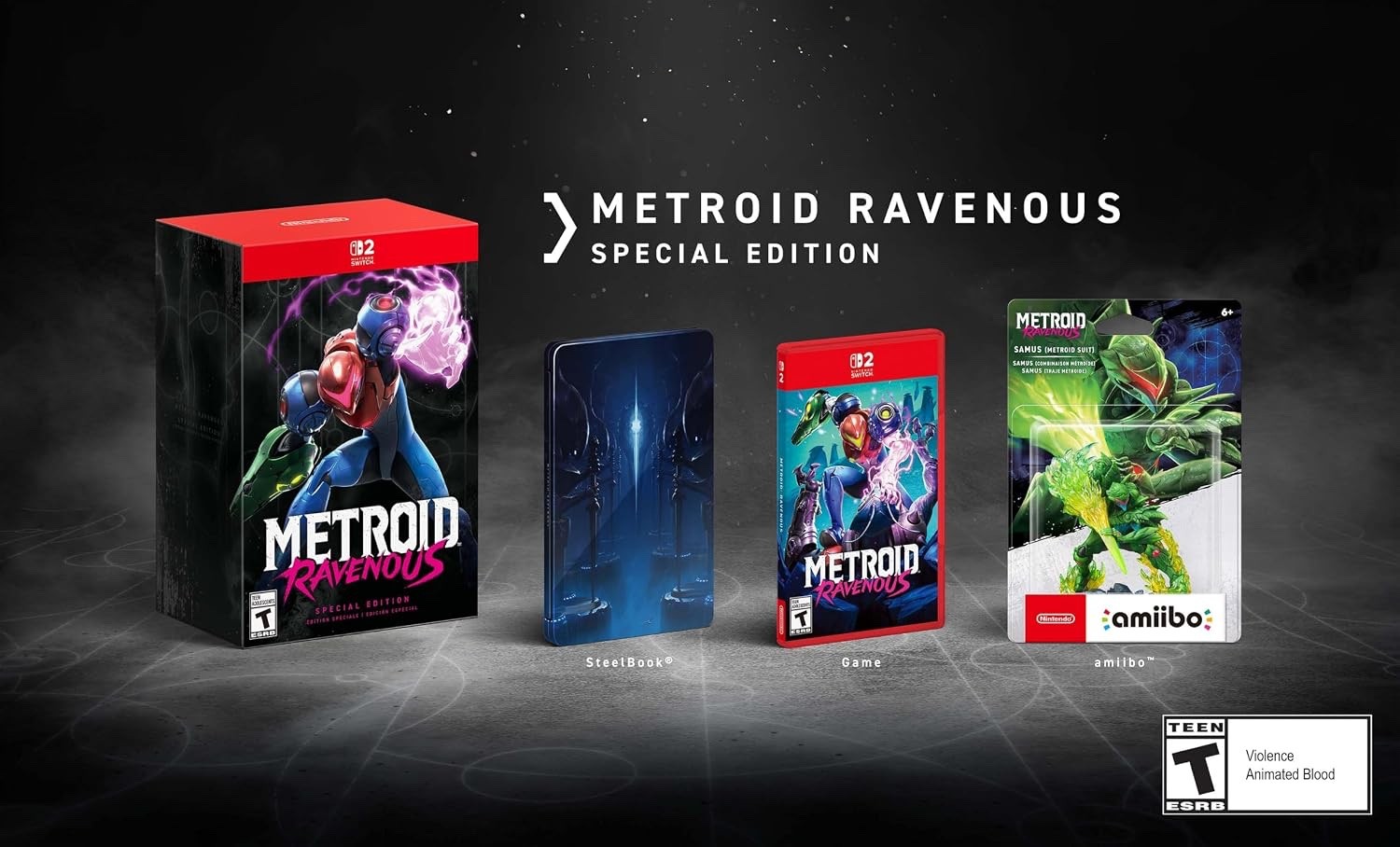 Metroid Ravenous Special Edition Switch 2 SteelBook Samus Amiibo Presale Sealed