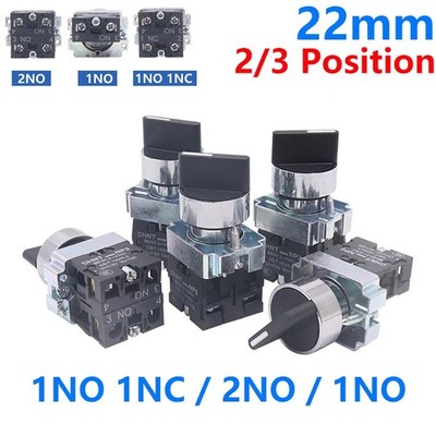 2/3 Position Latching Rotary Control Switch 22mm Panel Mount Changeover Selector