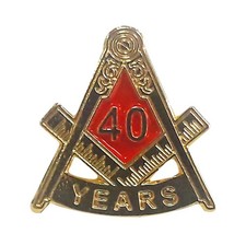 FREEMASONS MASONIC 40 YEAR ANNIVERSARY LAPEL PIN LP99