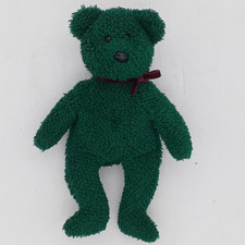 TY Beanie Babies 2001 Holiday Teddy Bear Green Stuffed Animal Plush Toy