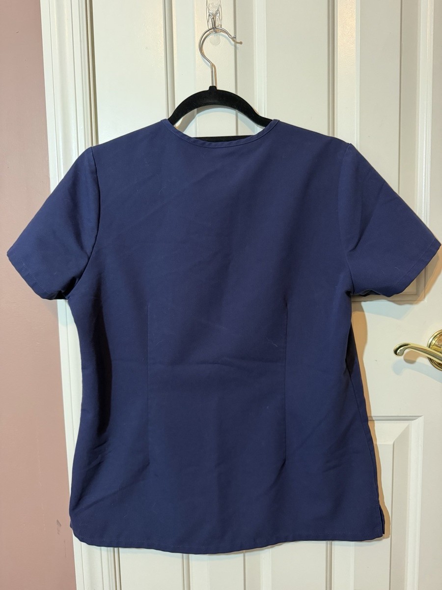 Figs Catarina Scrub Top Womens Size S PO 1517 Navy View 2