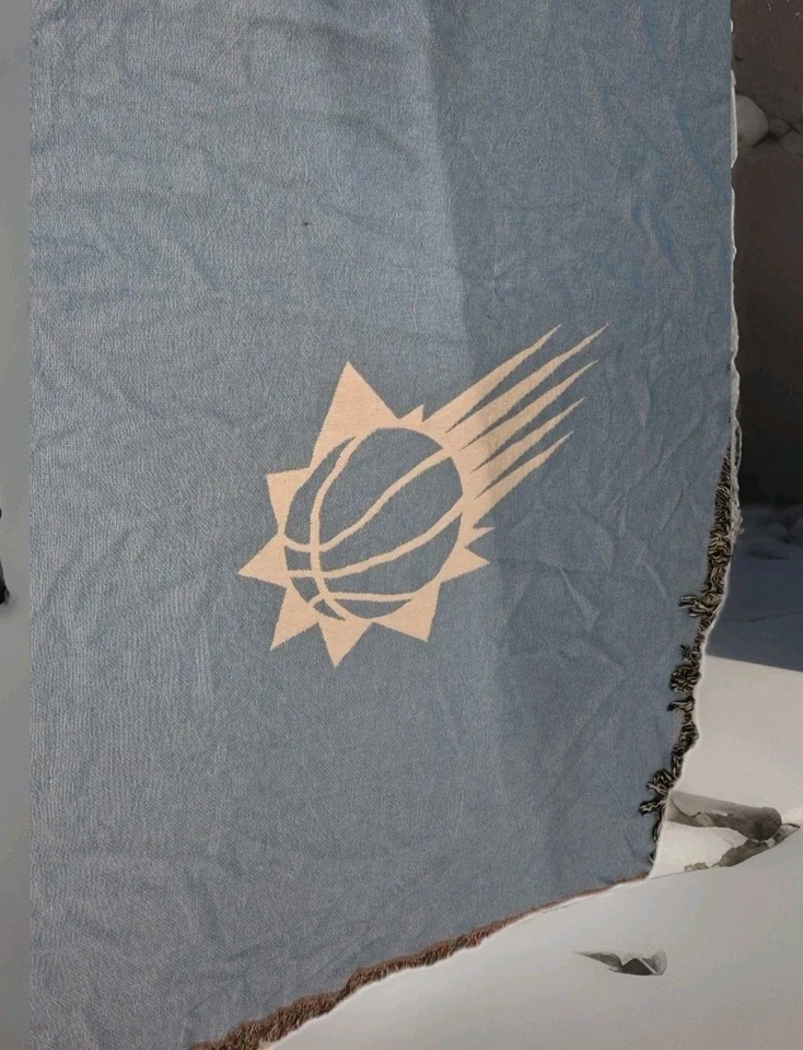 Manta con flecos multicolor tejida azul claro Phoenix Suns 85"X 63"  Foto 4 de 4