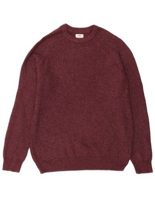 Marks & Spencer Herren Rundhals Pullover Sweater Medium Burgund Gefleckt DU11