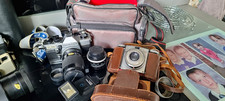 Praktica TL3B & Nova II Paxina Film Camera Lot with Lenses, Flash, Strap & Bag