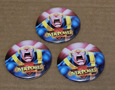 (Lot of 3) Vintage 1990s Marvel Over Power Promo Pinback Button 2.75'' NOS