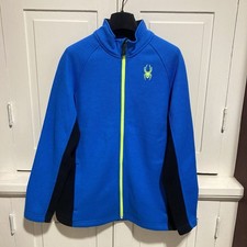 Spyder Youth Boys Size 18 XL Waffle Knit Full Zip Polyester Blue Jacket Top