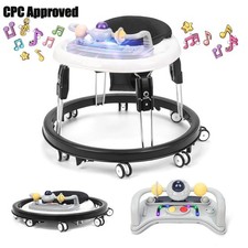 Baby Walker w/ Music,Height Adjustable for 6-18 Month Infant Toddler Boys Girls