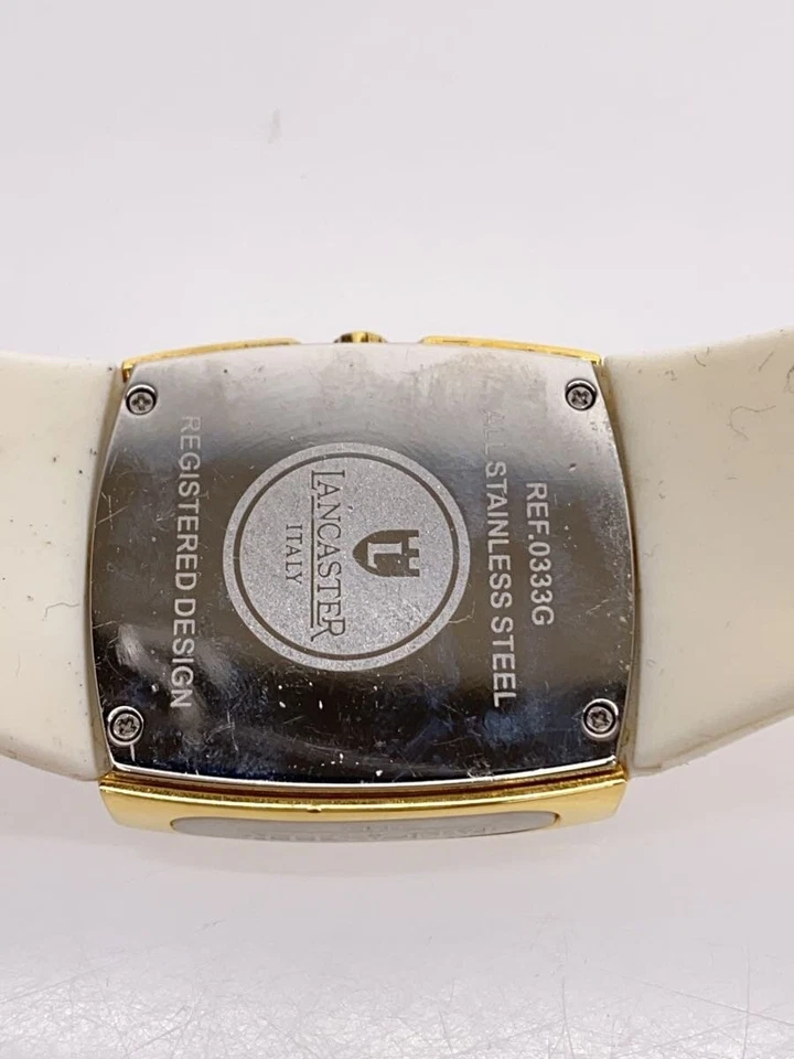 LANCASTER REF.0333G Reloj Analogico Cuarzo Dorado Blanco Goma Excelente JAPÓN Foto 3 de 4