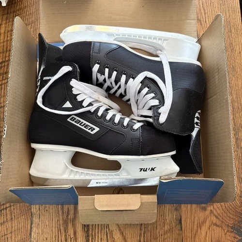 Bauer 75 Impact Black White Ice Hockey skates Sz US 11.5 Men’s skates