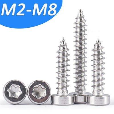 304 Stainless Steel Torx Socket Cap Head Self Tapping Screws Wood Plastic 2mm-8m