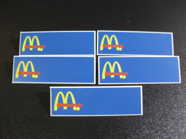 McDONALD'S ARCH Employee Name badges Tags! * (Lot of 5) * BLUE with pins