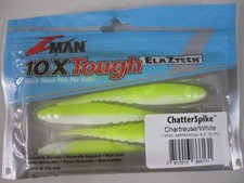 Z-MAN Chatter Spike Chartreuse/White New Chatterbait Trailer Lures