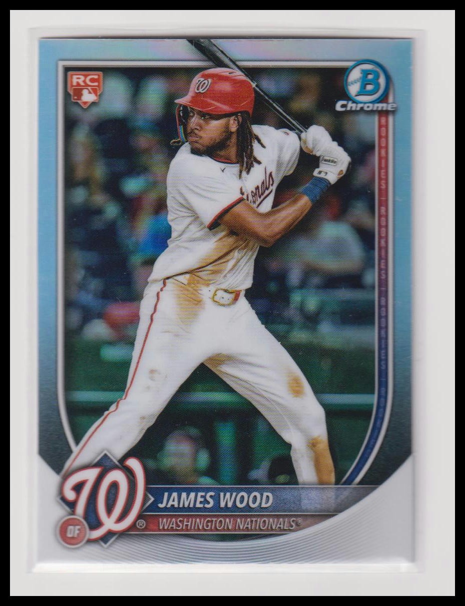 2025 Bowman #29 James Wood Bowman Chrome Red Rookie Logo