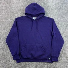 Vintage Y2k Russell Athletic Hoodie Mens Large Purple Pullover Sweatshirt Blank
