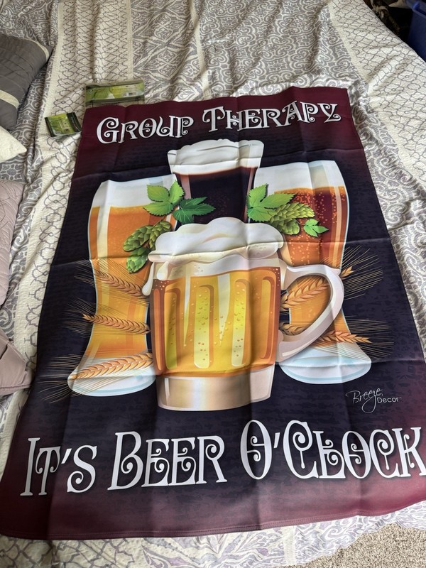 Sublimation Flag Group Therapy It’s Beer O’clock 100% All Weather Resistant