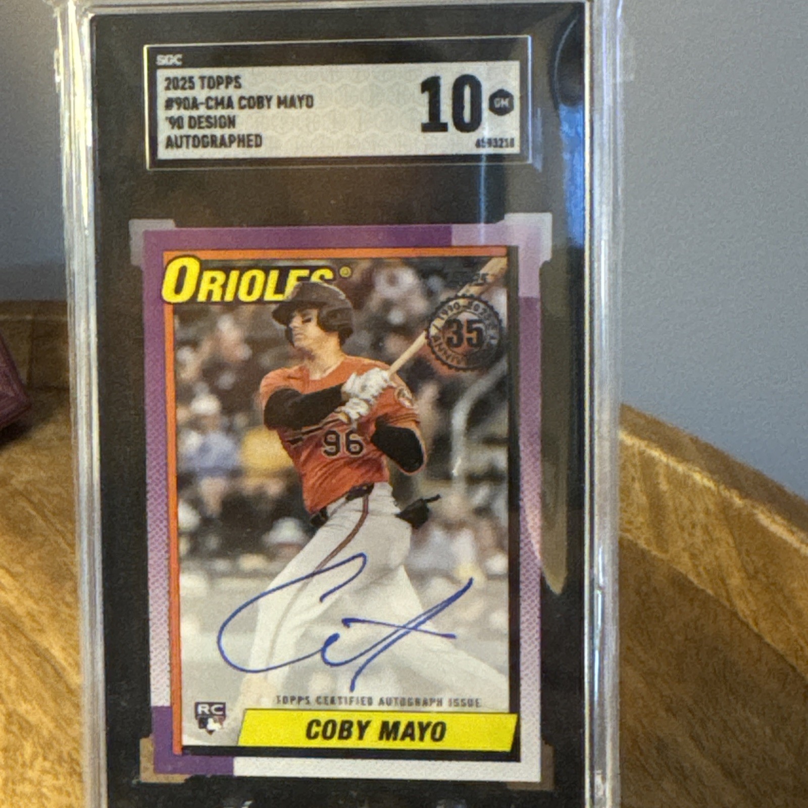 2025 Topps Series 1 - 1990 Topps Baseball Autographs Coby Mayo #90A-CMA SGC 10