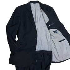 Brooks Brothers Madison Fit Wool Blend Suit Black Striped 44R Mens