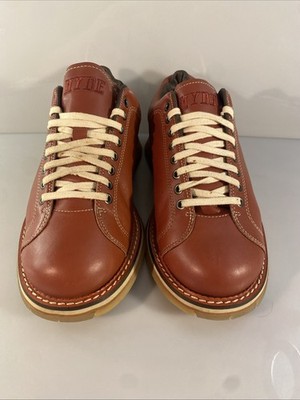 Hyde Kingpin Bowler Shoes Men s US 11  Burnt Orange Leather, Cream Stitching