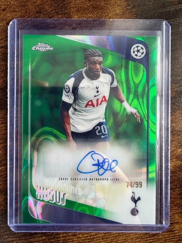 Mohammed Kudus Topps Chrome UCC 2025-26 Green Auto /99 Tottenham Hotspur CA-MK