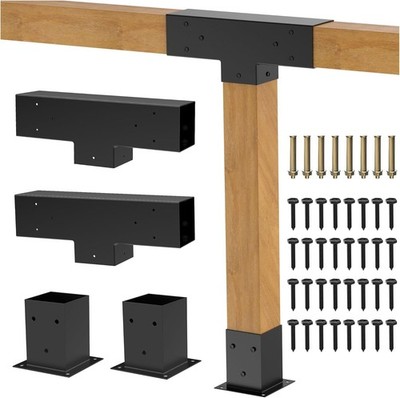 Pergola Kit for 4''x4'' Lumber, Heavy Duty Pergola Brackets with 3-Way T-Shape ...
