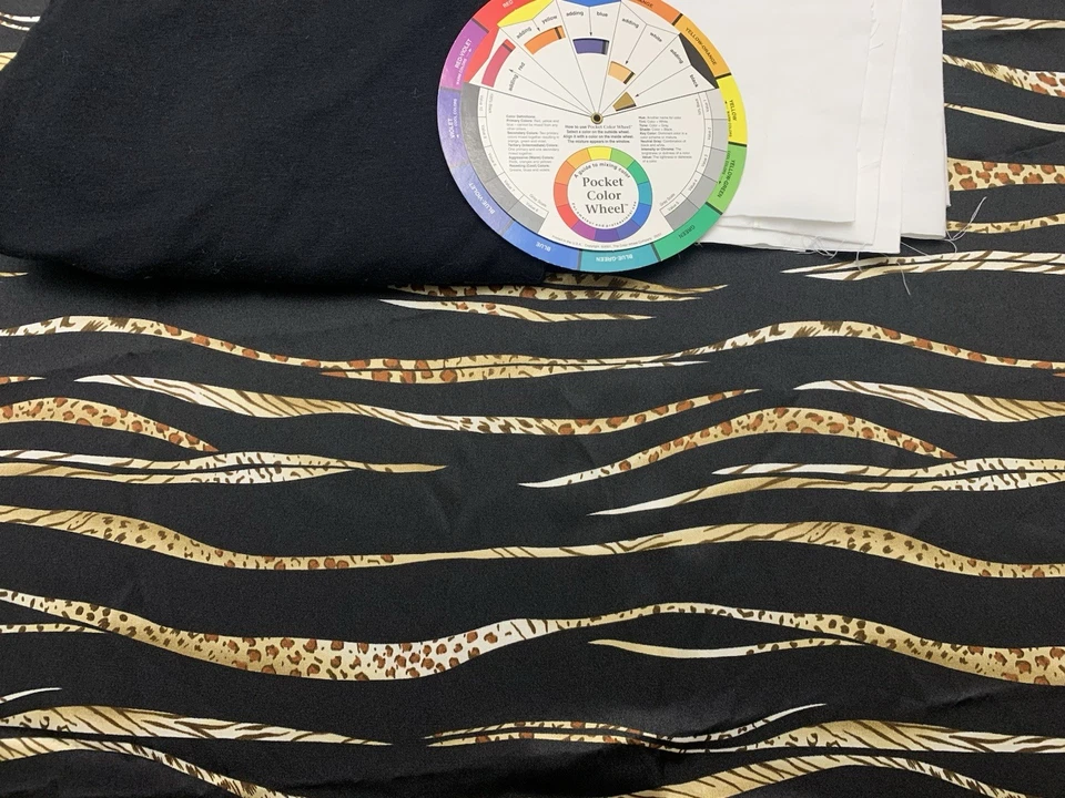 动物印花条纹缎面织物猎豹豹虎斑马 JoAnn 2.5 码 — 第 2/4 张图片