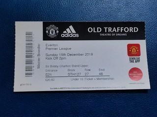 Manchester United vs Everton Ticket 2019 Premier League Sir Bobby Charlton Stand