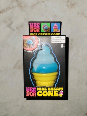 Nee Doh Squeeze Ball Smooth Squish BLUE Nice Cream Cone Toy Needoh tiktok