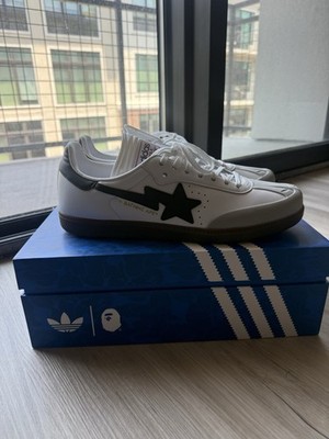 adidas x BAPE Samba Low Top Sneakers White/Black/Gum Leather JR9245