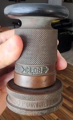 AWESOME VINTAGE 250 POWHATEN BRONZE OR BRASS FIRE HOSE NOZZLE ADJUSTIBLE SPRAY