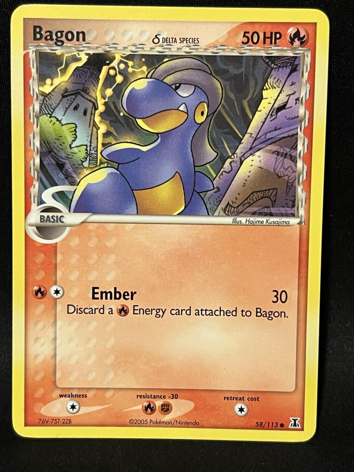 BAGON - 58/113 - EX Delta Species - 2005 - Common - Vintage Pokemon Card - NM