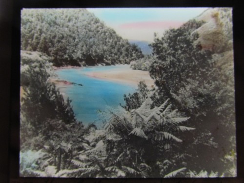 Lanterne magique en verre diapositive COTE OUEST ÎLE DU SUD C1920 NOUVELLE ZELANDE