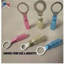 50-500PCS Waterproof Wire Crimp Connectors Heat Shrink Ring Terminals 22-10 AWG