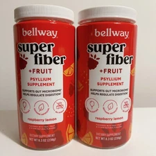 Lot Of 2 Bellway Raspberry Lemon Super Fiber + Fruit 8.3 oz - EXP 06/2026