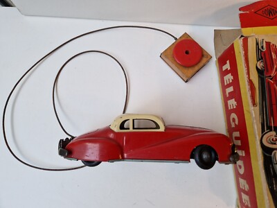 Jouet Ancien Wamoo En Tôle - Voiture Mécanique Filoguidée Joustra - Boîte D'origine