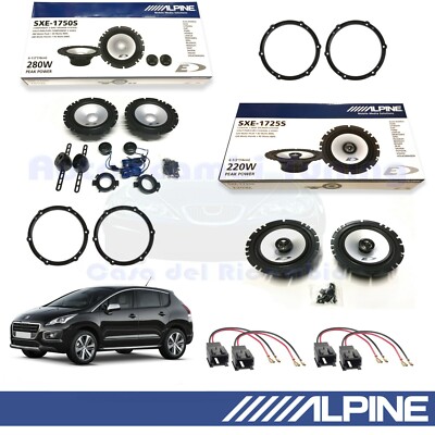 ALPINE SXE1750S + SXE1725S 2-Wege Koaxiallautsprecher Set Für Peugeot 3008 6,5''