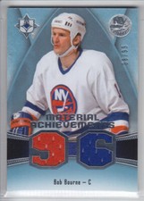 2015-16 UD ULTIMATE BOB BOURNE JERSEY 99 MATERIAL ACHIEVEMENT GAME USED Islander