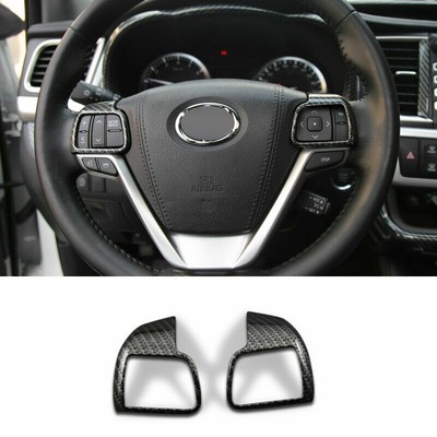 For Toyota Highlander 2015-2019 Carbon Fiber Steering Wheel Button Cover Trim | eBay
