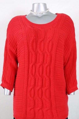 NWT Women's WESTBOUND KNIT TWISTY TUNIC PULLOVER SWEATER Size XL Long sleeve red