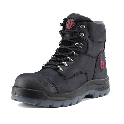 Composite Toe 6'' Crazy Horse Leather Memory Foam Insole YKK Zipper Work Boots
