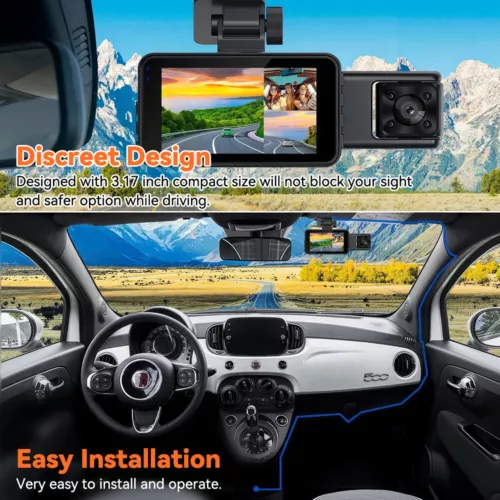 1080P HD Car Dash Cam Front/Inside/Rear Car DVR Dash Camera WiFi Video Recorder - Picture 4 of 16