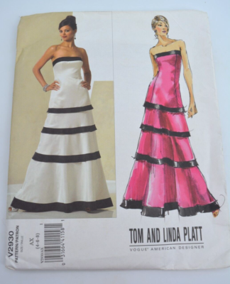 UNCUT Vogue 2930 Pattern Sz 4-8 Strapless A-Line Dress w/Petticoat,  DESIGNER | eBay