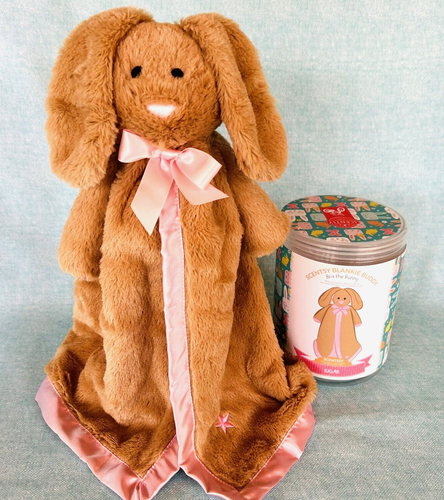 SCENTSY Blankie Buddy Bria the Bunny Rabbit 'Sugar' Scented Satin Lovey ...