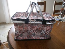 PANIER D'ACHAT PLIABLE TISSU/ ALUMINIUM MULTICOLORE MULTICOLORE 37 X 27 X 20