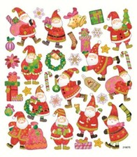 Scrapbooking Crafts Stickers SK Jolly Santa Presents Wreaths Bells Christmas Bag