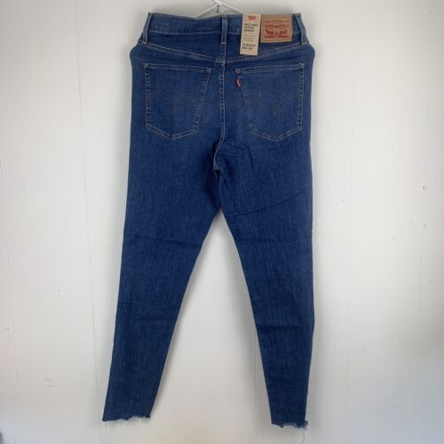 Levis Jeans Womens 10 medium Mile High Super Skinny Distressed Medium Wash Denim - Picture 2 of 9