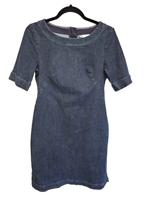 white christmas dresses Boden Women's Rhea Trim Insert Denim Top in Blue main image 0