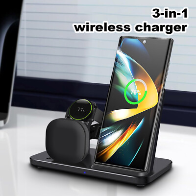 3in1 Kabelloses Ladegerät Induktive Ladestation für Samsung Galaxy S24 Watch 7 6