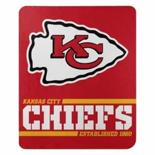 Northwest NFL Kansas City Chiefs Split Wide Fleece Throw Blanket 60" x 50" New