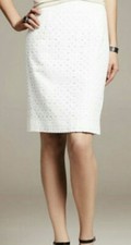 Banana republic Cotton White Eyelet Pencil skirt Sz 2